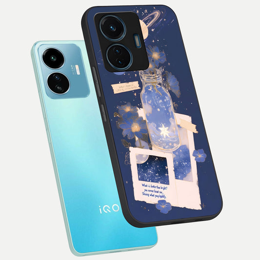  Starlit Cosmic Jar phone case For iQOO Z6 Lite 5G showing premium glass back cover with detailed artwork