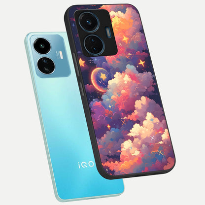  Starlit Dream Clouds phone case For iQOO Z6 Lite 5G showing premium glass back cover with detailed artwork