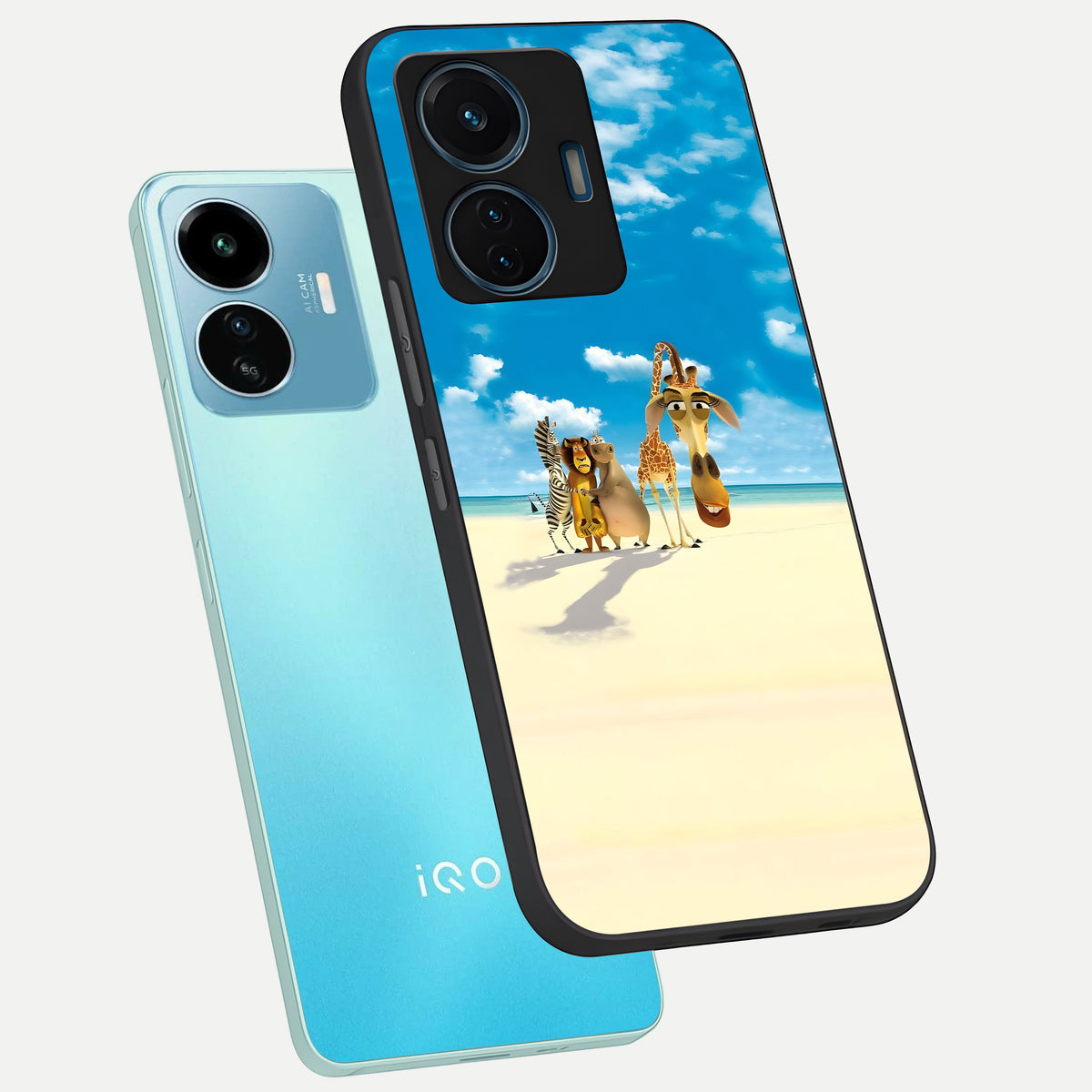 Tropical Fun Squad phone case For iQOO Z6 Lite 5G showing premium glass back cover with detailed artwork