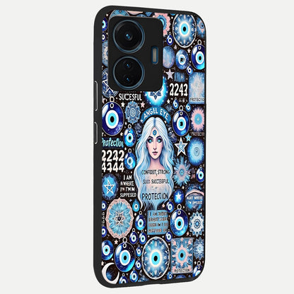  Angel Aura Shield back cover For iQOO Z6 Lite 5G slim fit glass case with vibrant aesthetic design