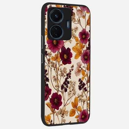  Autumn Wine Bloom back cover For iQOO Z6 Lite 5G slim fit glass case with vibrant aesthetic design