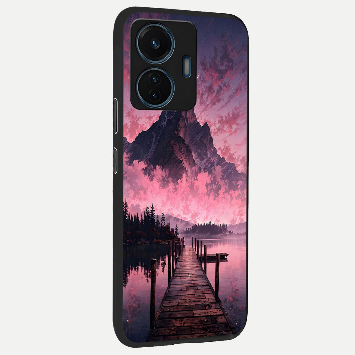  Beautiful Mountain View back cover For iQOO Z6 Lite 5G slim fit glass case with vibrant aesthetic design