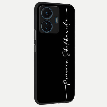  Black Tune Custom Name back cover For iQOO Z6 Lite 5G slim fit glass case with vibrant aesthetic design