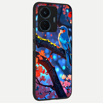  Blooming Water Drift back cover For iQOO Z6 Lite 5G slim fit glass case with vibrant aesthetic design