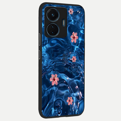  Bloom Thread Art back cover For iQOO Z6 Lite 5G slim fit glass case with vibrant aesthetic design