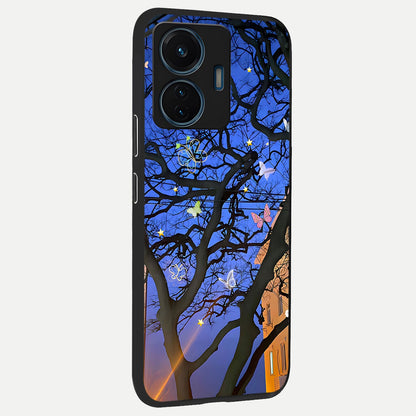  Butterfly Night Magic back cover For iQOO Z6 Lite 5G slim fit glass case with vibrant aesthetic design