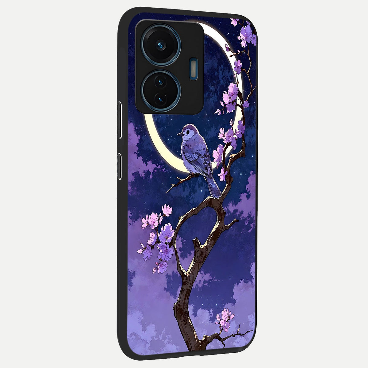  Celestial Bird Blossom back cover For iQOO Z6 Lite 5G slim fit glass case with vibrant aesthetic design