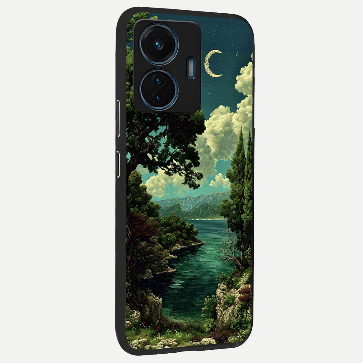  Celestial Lake Peace back cover For iQOO Z6 Lite 5G slim fit glass case with vibrant aesthetic design