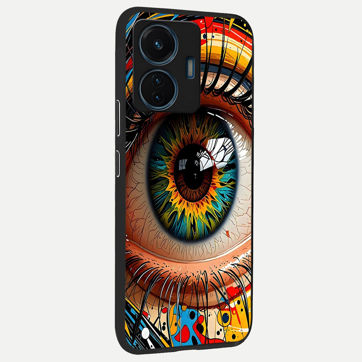  Colorful Eye back cover For iQOO Z6 Lite 5G slim fit glass case with vibrant aesthetic design