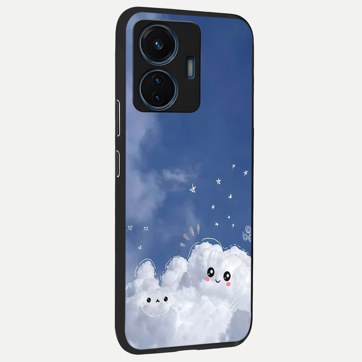  Cute Blossom Cloud back cover For iQOO Z6 Lite 5G slim fit glass case with vibrant aesthetic design