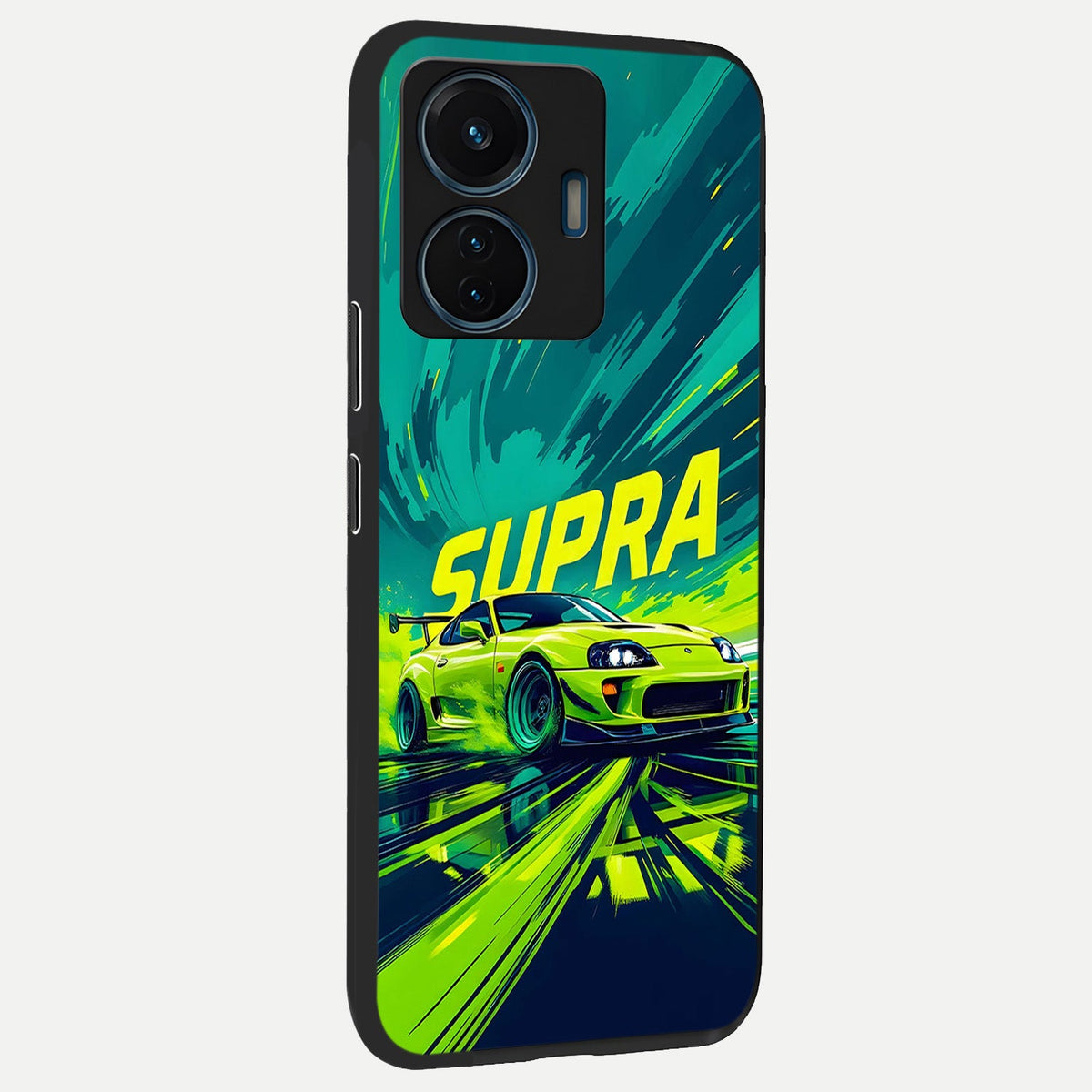  Electric Supra Thunder back cover For iQOO Z6 Lite 5G slim fit glass case with vibrant aesthetic design