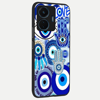  Evil Eyes Dream back cover For iQOO Z6 Lite 5G slim fit glass case with vibrant aesthetic design