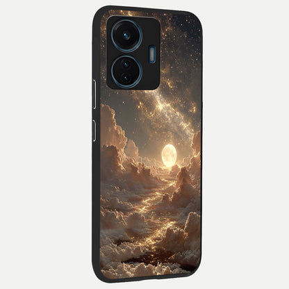  Golden Sky Dream back cover For iQOO Z6 Lite 5G slim fit glass case with vibrant aesthetic design