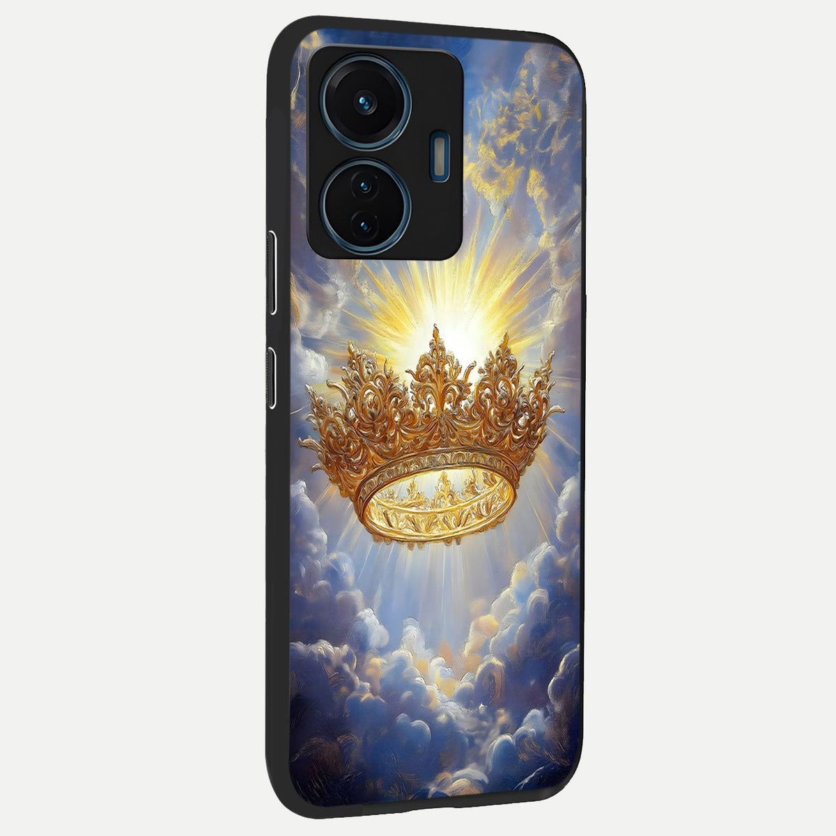  Heavenly Crown Light back cover For iQOO Z6 Lite 5G slim fit glass case with vibrant aesthetic design
