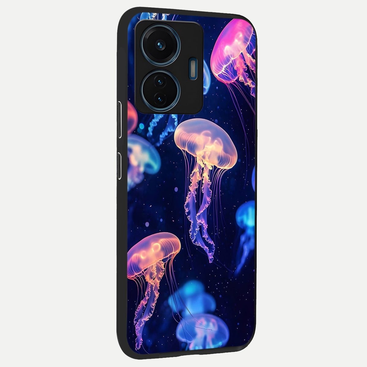  Jellyfish Pattern back cover For iQOO Z6 Lite 5G slim fit glass case with vibrant aesthetic design