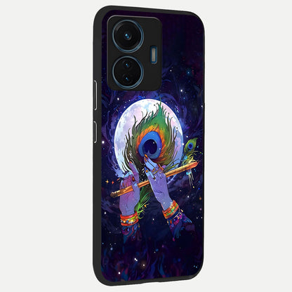  Krishna Hands Art back cover For iQOO Z6 Lite 5G slim fit glass case with vibrant aesthetic design