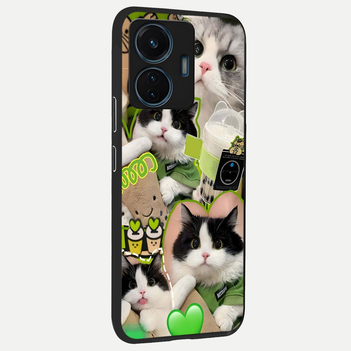  Matcha Cats Mood back cover For iQOO Z6 Lite 5G slim fit glass case with vibrant aesthetic design