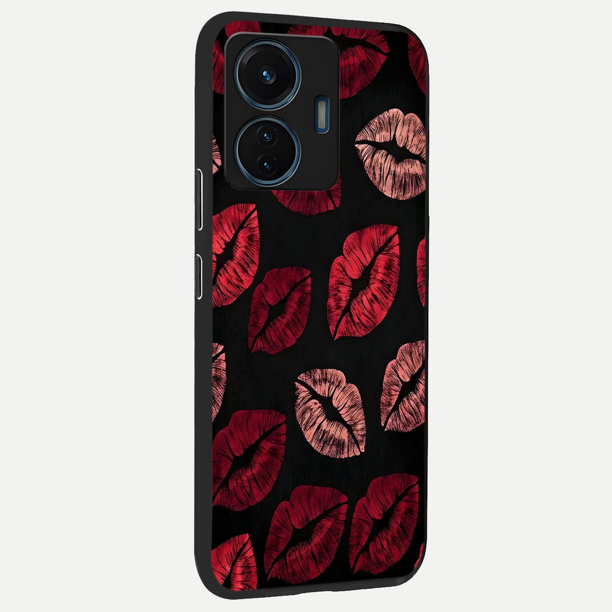  Midnight Kiss Love back cover For iQOO Z6 Lite 5G slim fit glass case with vibrant aesthetic design