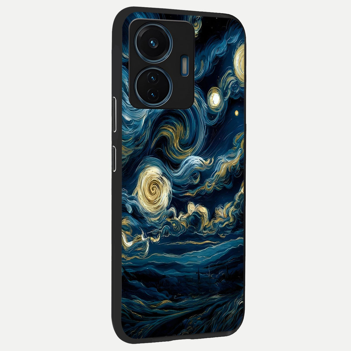  Midnight Sky Whirl back cover For iQOO Z6 Lite 5G slim fit glass case with vibrant aesthetic design