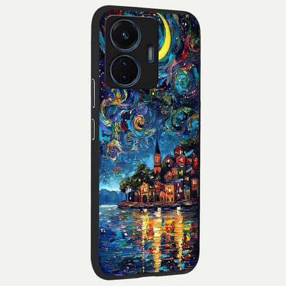  Moonlight Harbor Glow back cover For iQOO Z6 Lite 5G slim fit glass case with vibrant aesthetic design