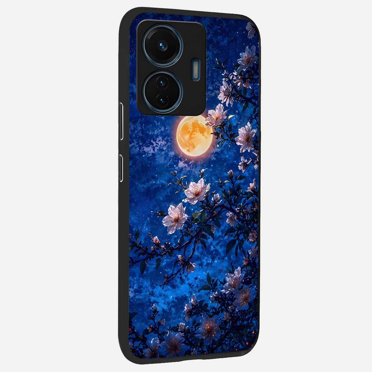  Moonlit Blossoms Night back cover For iQOO Z6 Lite 5G slim fit glass case with vibrant aesthetic design