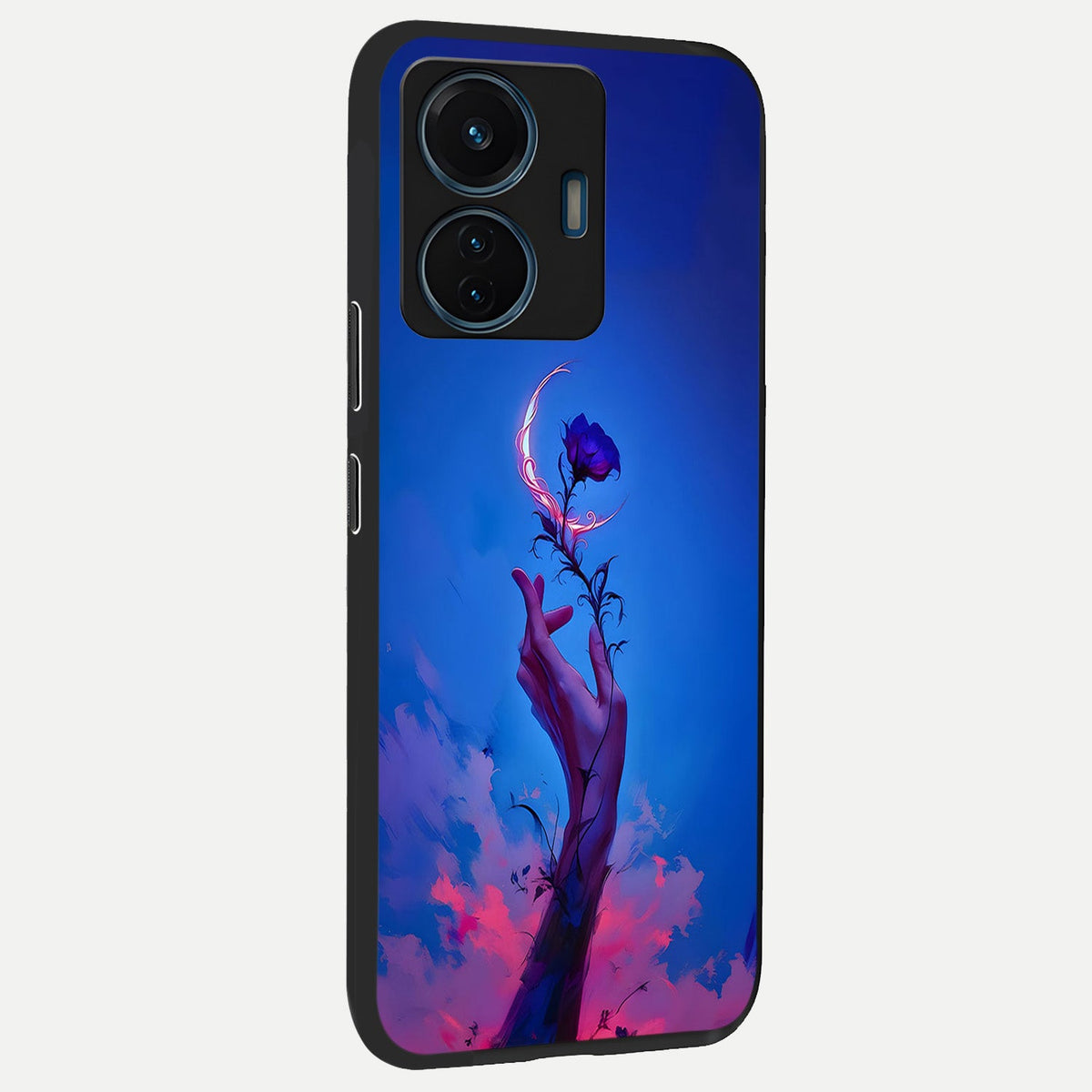  Mystic Hand back cover For iQOO Z6 Lite 5G slim fit glass case with vibrant aesthetic design