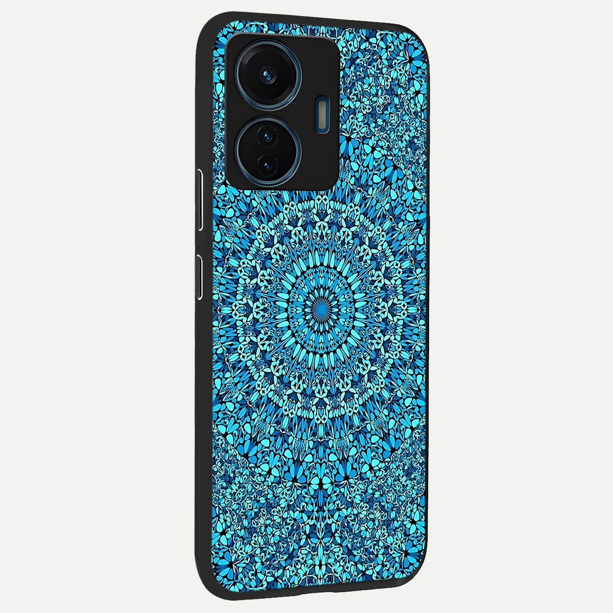  Ocean Bloom Mandala back cover For iQOO Z6 Lite 5G slim fit glass case with vibrant aesthetic design