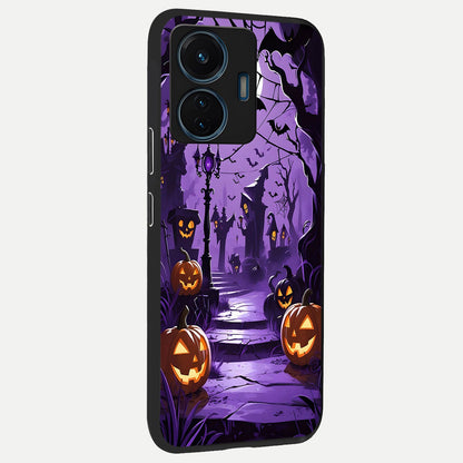  Pumpkin Patch Halloween back cover For iQOO Z6 Lite 5G slim fit glass case with vibrant aesthetic design