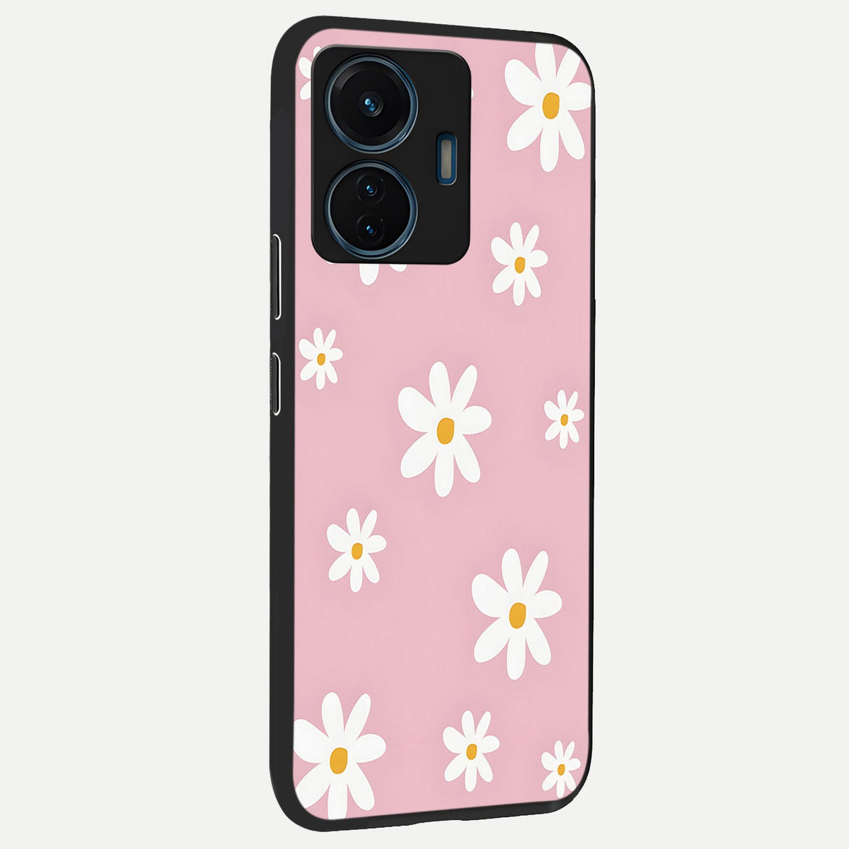  Soft Daisy Bliss back cover For iQOO Z6 Lite 5G slim fit glass case with vibrant aesthetic design