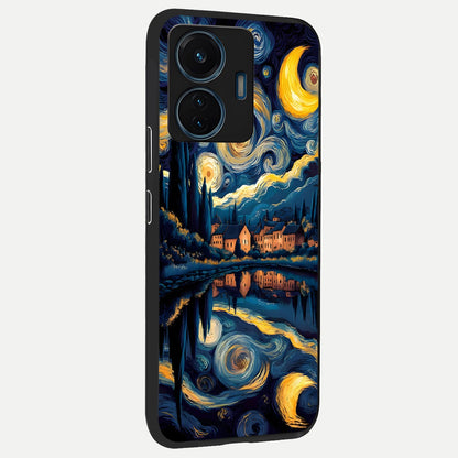  Starry Sky Serenity back cover For iQOO Z6 Lite 5G slim fit glass case with vibrant aesthetic design