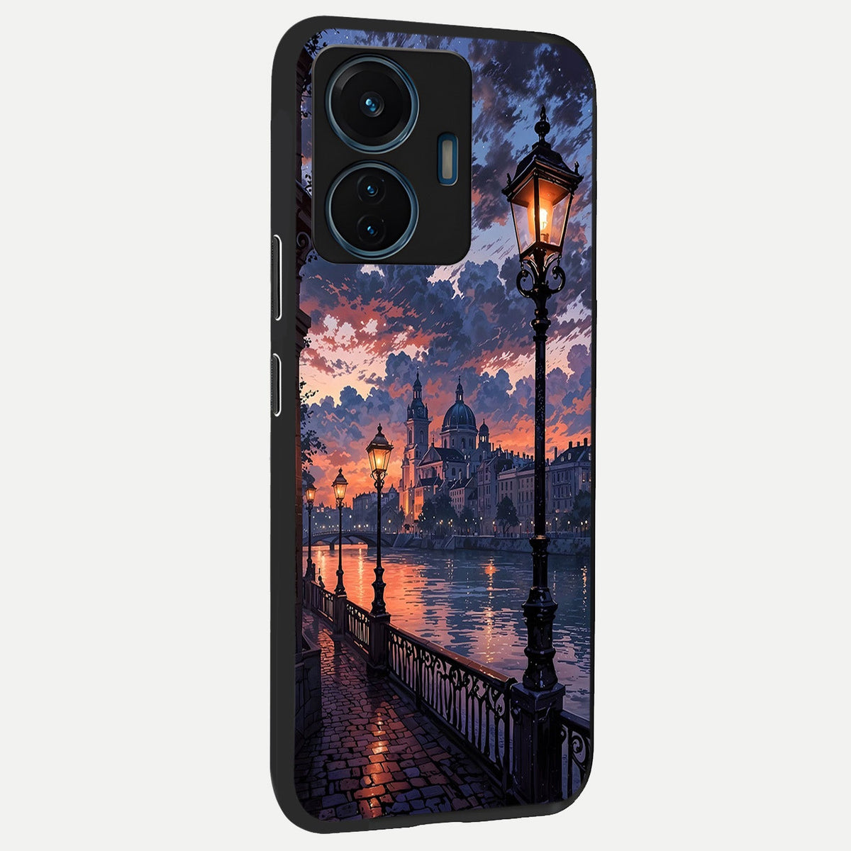  Twilight River Lights back cover For iQOO Z6 Lite 5G slim fit glass case with vibrant aesthetic design