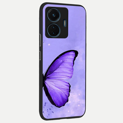  Violet Dream Wing back cover For iQOO Z6 Lite 5G slim fit glass case with vibrant aesthetic design
