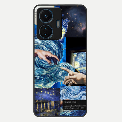  Aesthetic Vando Hands Glass Case For iQOO Z6 Lite 5G back cover – full design glossy printed glass finish