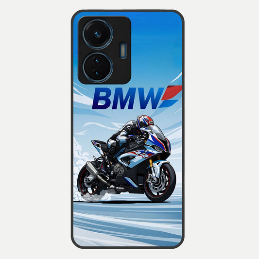  BMW Power Drift Glass Case For iQOO Z6 Lite 5G back cover – full design glossy printed glass finish