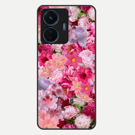  Bloom Crush Fantasy Glass Case For iQOO Z6 Lite 5G back cover – full design glossy printed glass finish
