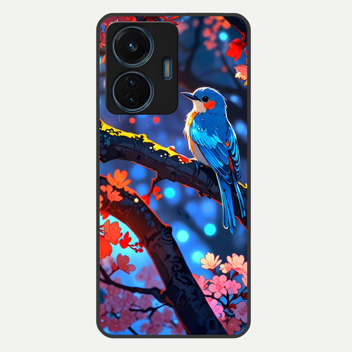  Blooming Water Drift Glass Case For iQOO Z6 Lite 5G back cover – full design glossy printed glass finish