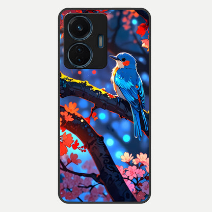  Blooming Water Drift Glass Case For iQOO Z6 Lite 5G back cover – full design glossy printed glass finish