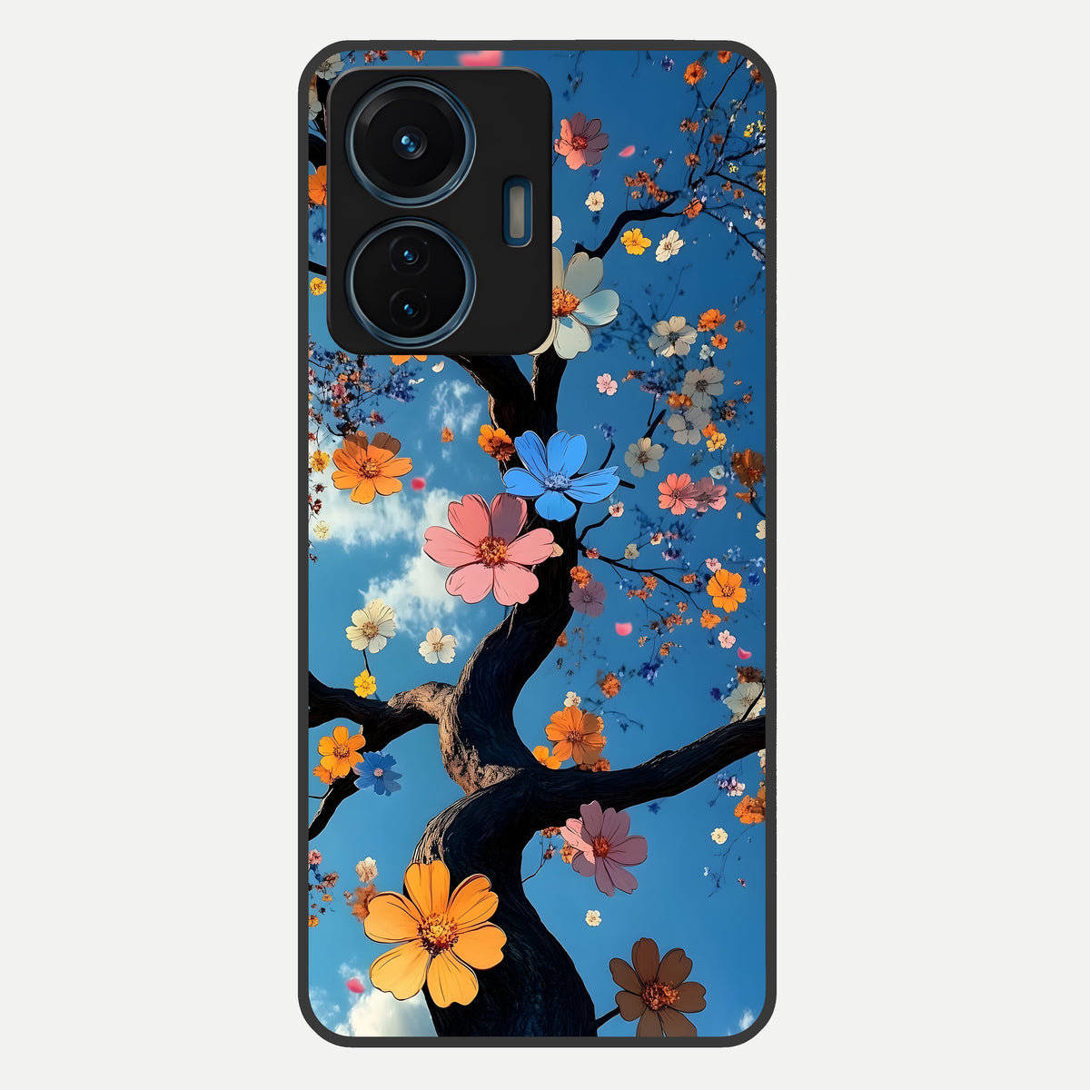  Blossom Dream Sky Glass Case For iQOO Z6 Lite 5G back cover – full design glossy printed glass finish