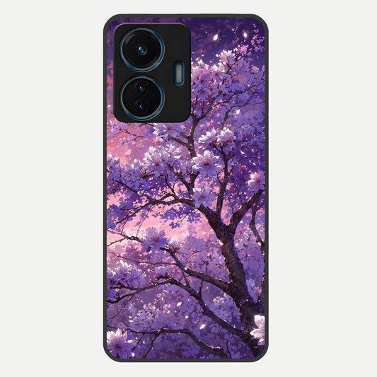  Blossom Tree Glass Case For iQOO Z6 Lite 5G back cover – full design glossy printed glass finish