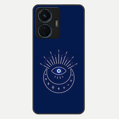  Blue Evil Eye Glass Case For iQOO Z6 Lite 5G back cover – full design glossy printed glass finish