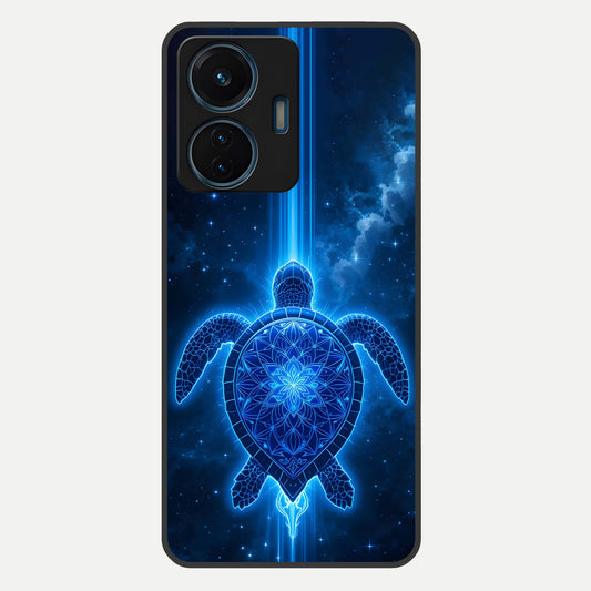  Blue Galaxy Turtle Glass Case For iQOO Z6 Lite 5G back cover – full design glossy printed glass finish