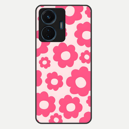  Blush Flower Pop Glass Case For iQOO Z6 Lite 5G back cover – full design glossy printed glass finish