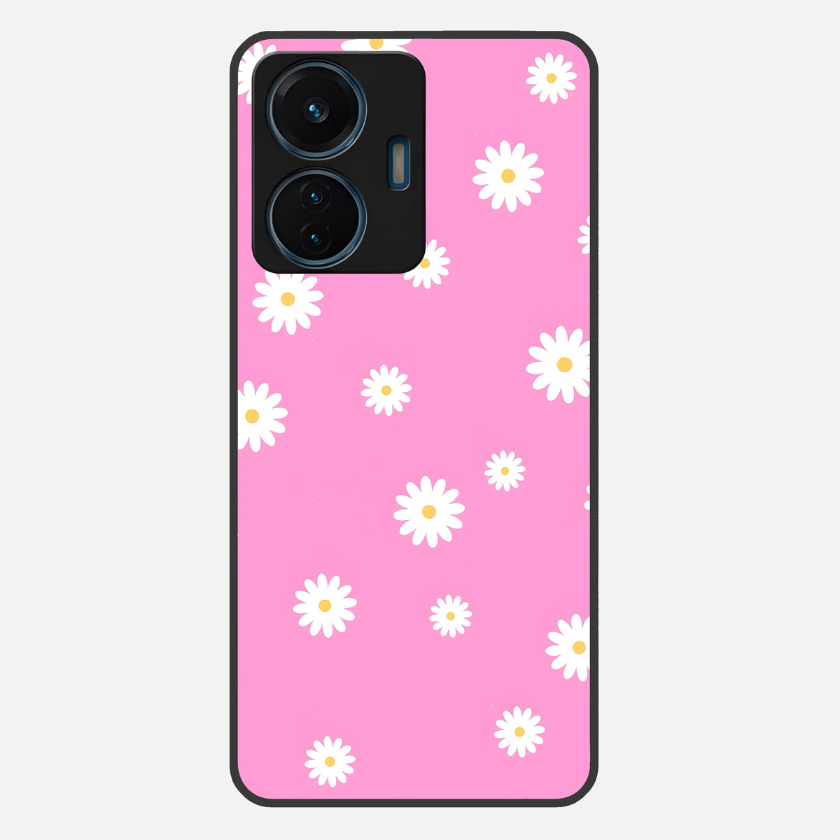  Bubblegum Daisy Pop Glass Case For iQOO Z6 Lite 5G back cover – full design glossy printed glass finish