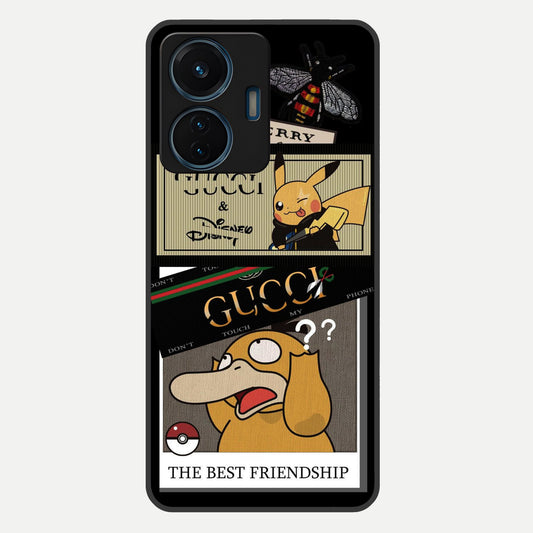  Cartoon Brand Play Mashup Glass Case For iQOO Z6 Lite 5G back cover – full design glossy printed glass finish