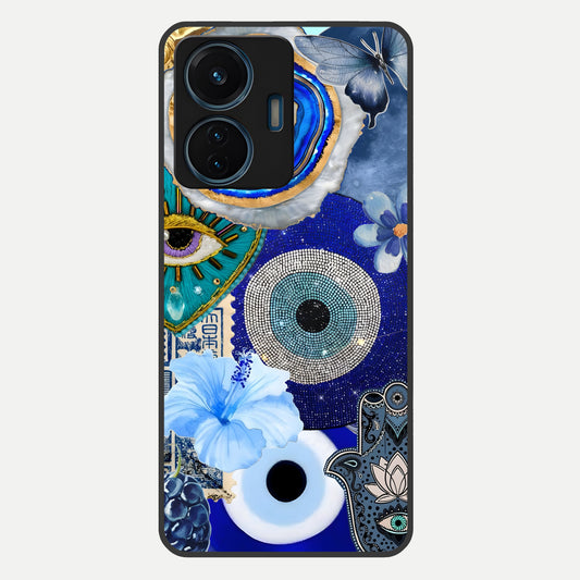  Celestial Blue Vision Glass Case For iQOO Z6 Lite 5G back cover – full design glossy printed glass finish