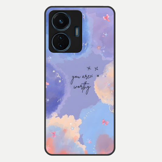  Celestial Cloud Magic Glass Case For iQOO Z6 Lite 5G back cover – full design glossy printed glass finish