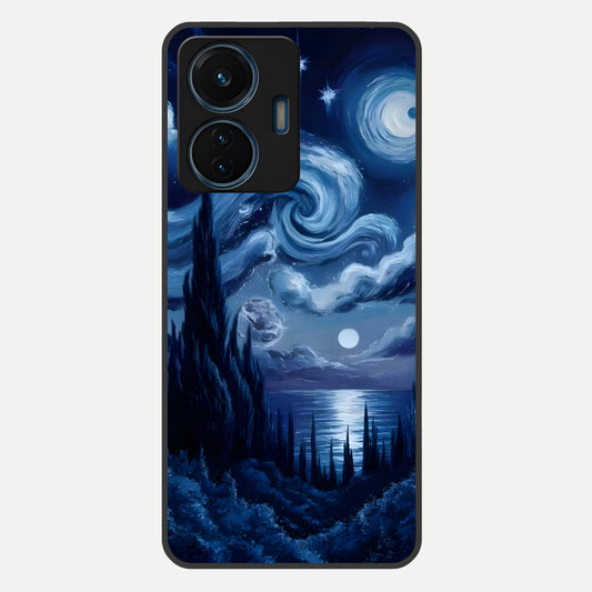  Celestial Dream Van Gogh Glass Case For iQOO Z6 Lite 5G back cover – full design glossy printed glass finish
