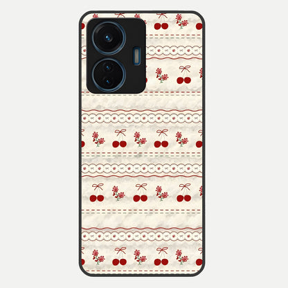  Cherry Bloom Charm Glass Case For iQOO Z6 Lite 5G back cover – full design glossy printed glass finish