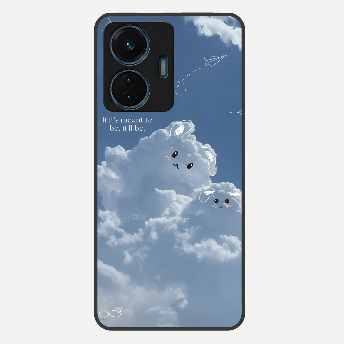  Cloud Bunny Dreams Glass Case For iQOO Z6 Lite 5G back cover – full design glossy printed glass finish