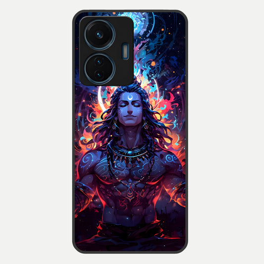  Divine Fire Shiv Glass Case For iQOO Z6 Lite 5G back cover – full design glossy printed glass finish
